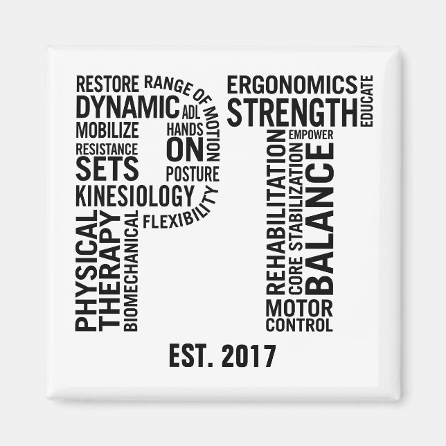 PT för fysikalisk terapi Magnet (Framsidan)