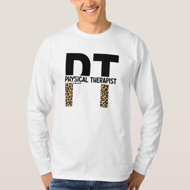 PT Fysisk terapeut Cheetah Skriv ut PT Grad-gåvor T Shirt (Framsida)