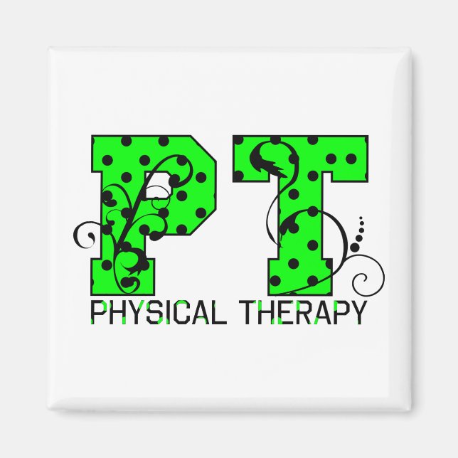 pt grönt och svart polka dots magnet (Framsidan)