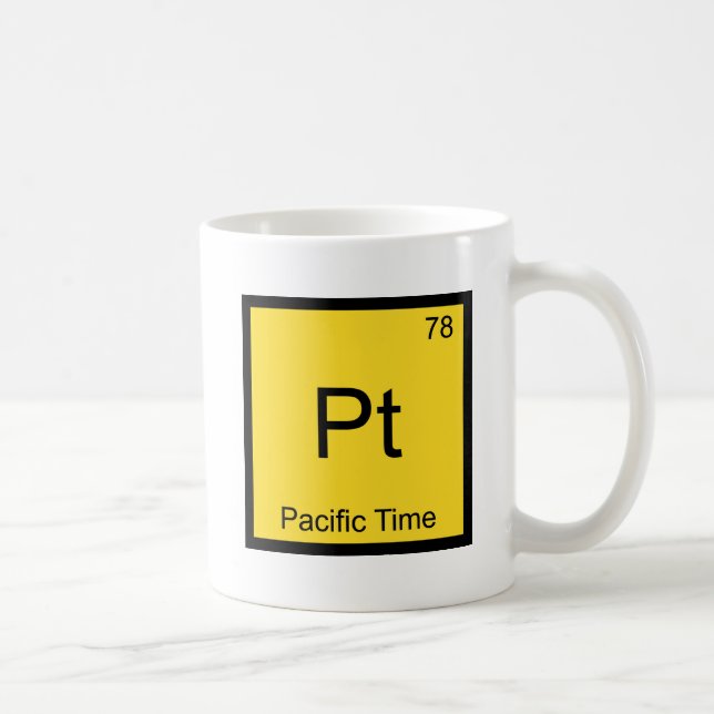 Pt - Pacific Time Chemistry Inslag-symbol PST Te Kaffemugg (Höger)