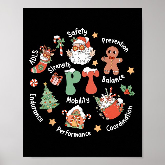 Pt Physical Therapy Santa Squad Christmas Physical Poster (Framsidan)