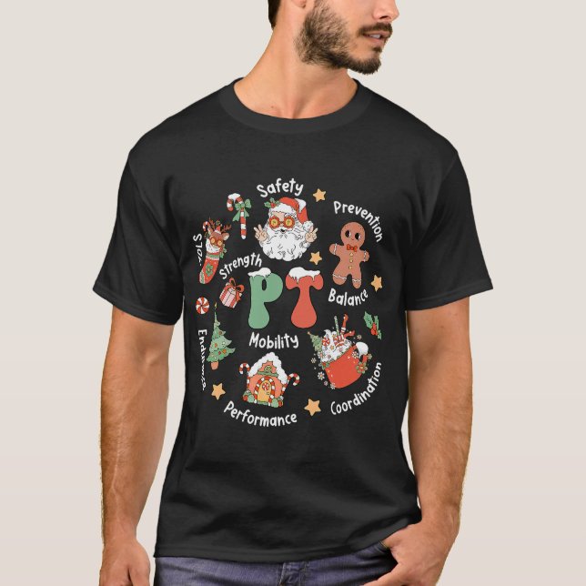 PT Physical Therapy Santa Squad Christmas T Shirt (Framsida)