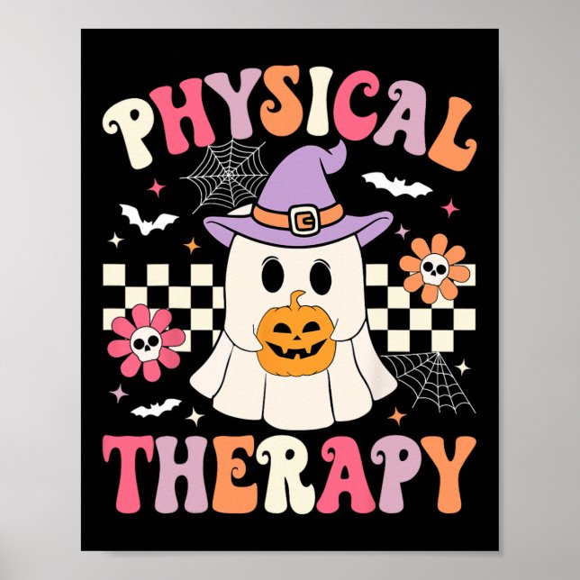 Pt PhysiTherapy Halloween Retro Ghost Pt Hallo Poster (Framsidan)