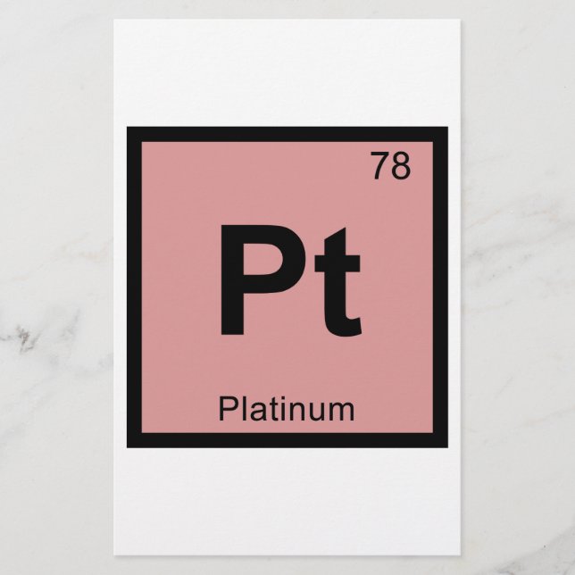 Pt - Platina kemi periodiska systemet symbol (Framsida)