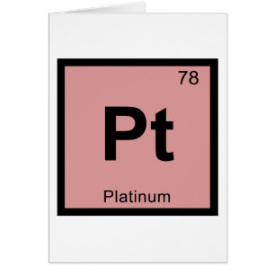 Pt - Platina kemi periodiska systemet symbol Hälsningskort