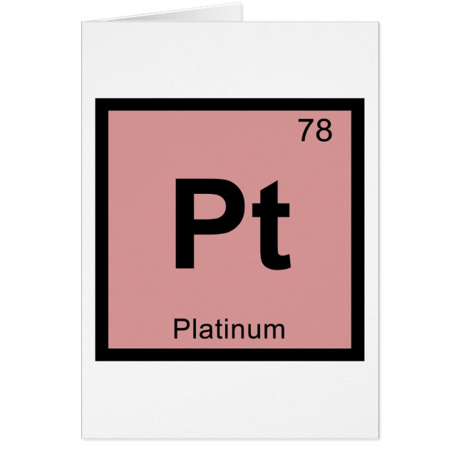 Pt - Platina kemi periodiska systemet symbol Hälsningskort (Framsidan)