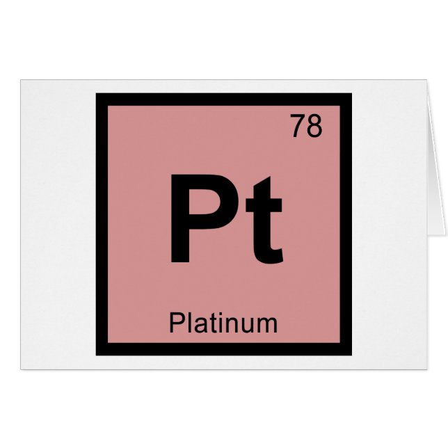 Pt - Platina kemi periodiska systemet symbol Hälsningskort (Framsidan Horizontal)