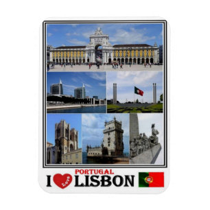 PT Portugal - Lissabon - I Kärlek Mosaic - Magnet