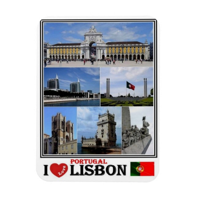 PT Portugal - Lissabon - I Kärlek Mosaic - Magnet (Vertikal)