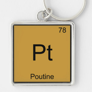 Pt - Poutine Funny Chemistry Inslag Symbol Tee Fyrkantig Silverfärgad Nyckelring