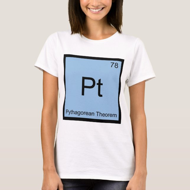 Pt - Pythagoras sats Kemiskt elementsymbol Tee (Framsida)
