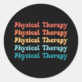 PT Retro PT Grad-gåvor vid fysikalisk behandling Runt Klistermärke