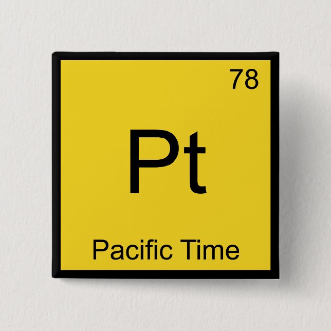 Pt - Stillahavstid Kemi Element Symbol PST Tröja Knapp (Framsida)