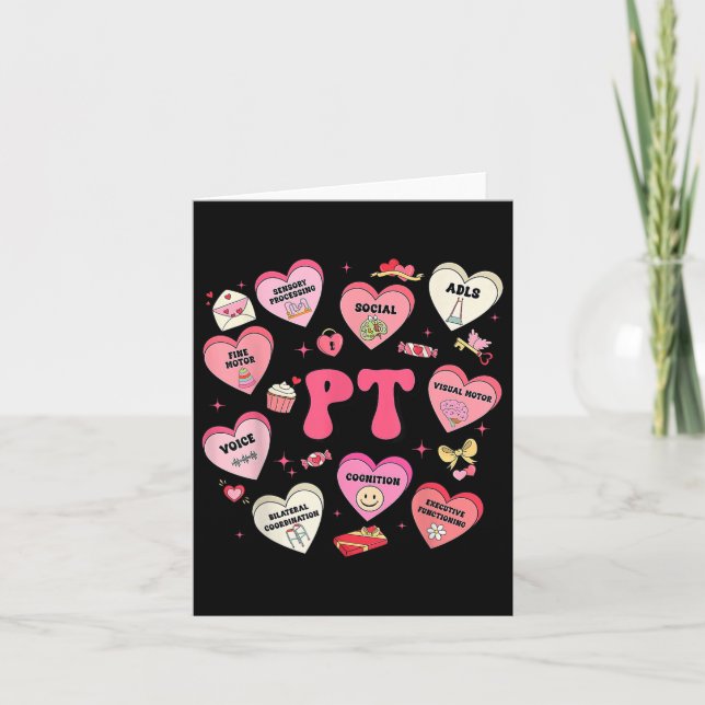 Pt terapi Fysisk behandling Valentines day Heart Kort (Framsida)