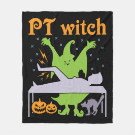PT Witch Physical Therapist Halloween Fleecefilt