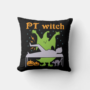 PT Witch Physical Therapist Halloween Kudde