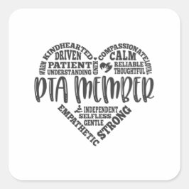 PTA-medlem, föräldralärarförening Fyrkantigt Klistermärke