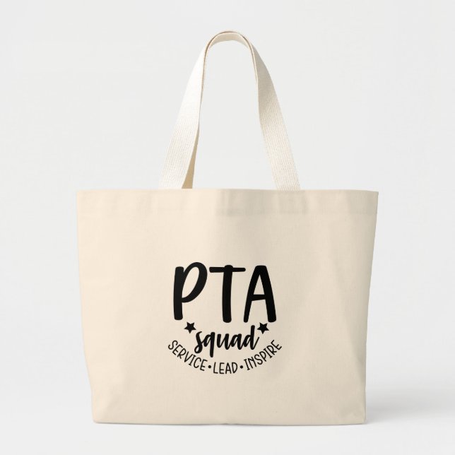 PTA Squad Tote Bag för Volunteer PTA Mamma PTA Pap Jumbo Tygkasse (Framsidan)