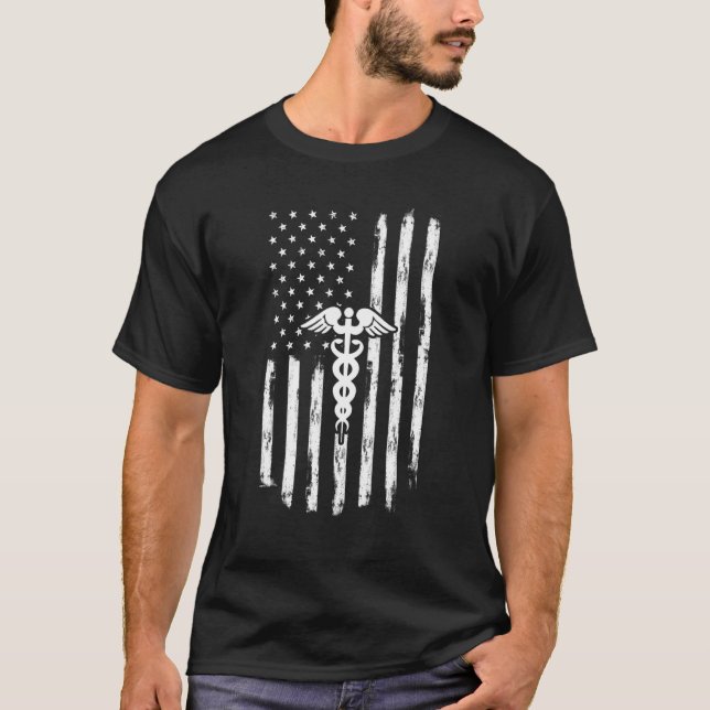 PTA US Flagga PhysiTherapy Assistant US Flagga Ret T Shirt (Framsida)