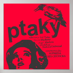 ptaky rött poster