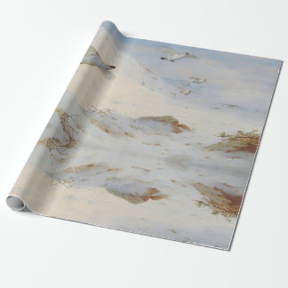 Ptarmigan under vintern, som flyger över snö presentpapper