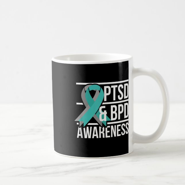 PTD&amp; BPD-medvetenhet, skalning och Grått-band Kaffemugg (Höger)