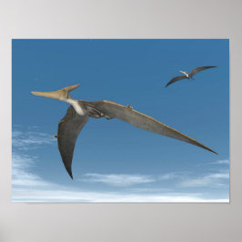 Pteranodon dinosaurs fly - 3D-rendering Poster