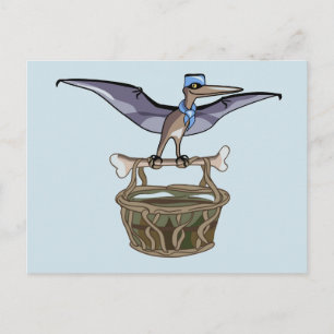 Pteranodon med en korg vykort