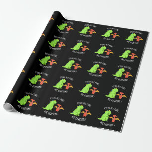 Pteroble Puns är Rawrsome Dinosaur Pun Mörk BG Presentpapper