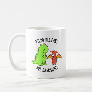 Pteroble Puns är Rawrsome Funny Dinosaur Pun Kaffemugg