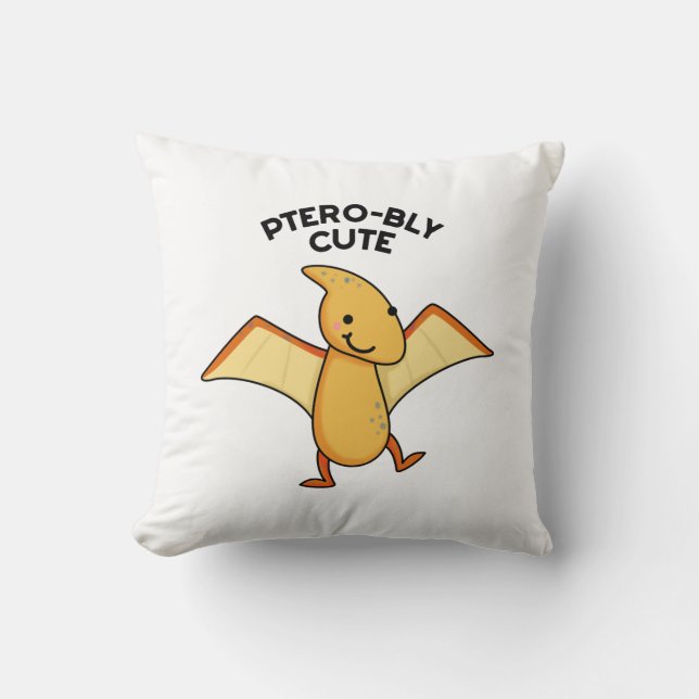 Pterobly Cute Funny Dinosaur Pterodactyl Pun Kudde (Framsida)