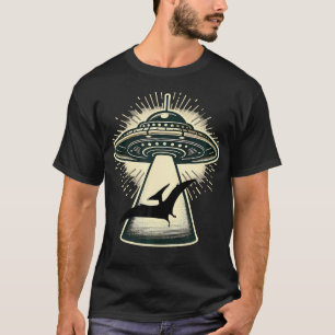 Pterodactyl bortförd av utomjordiskt UFO - Rollig T Shirt