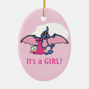 Pterodactyl Dinosaur Det är en babystötare Julgransprydnad Keramik