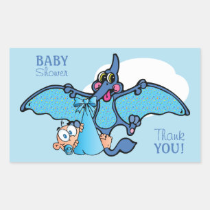 Pterodactyl Dinosaur Det är en pojkvän. Rektangulärt Klistermärke