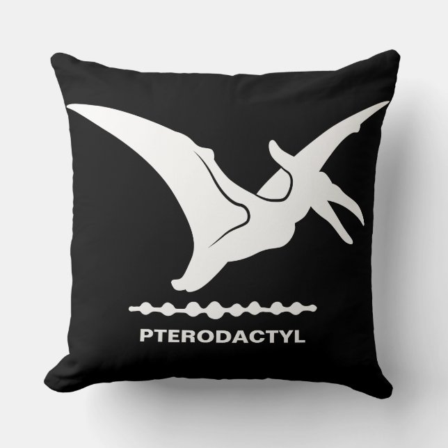 Pterodactyl Dinosaur Silhuett Kudd Kudde (Framsida)