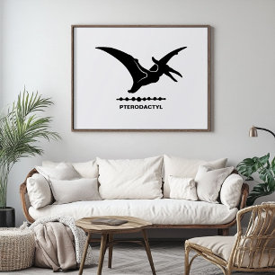 Pterodactyl-dinosaur siluett poster