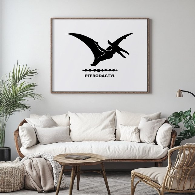 Pterodactyl-dinosaur siluett poster (Skapare uppladdad)