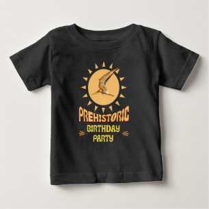 Pterodactyl-födelsedagsfest Retro sol Dino Konst T Shirt