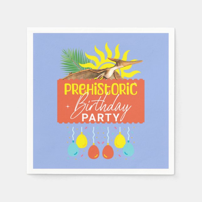 Pterodactyl Forhistorisk Födelsedagsfest Pappersservett (Framsidan)