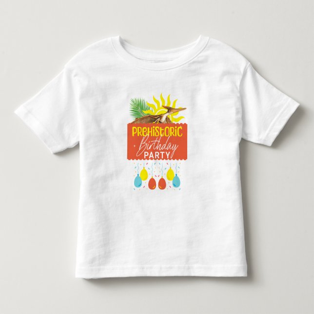 Pterodactyl Forhistorisk Födelsedagsfest T Shirt (Framsida)