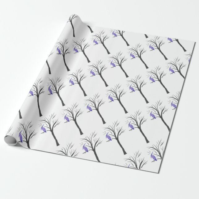 Pterodactyl i ett träd presentpapper (Utrullad)