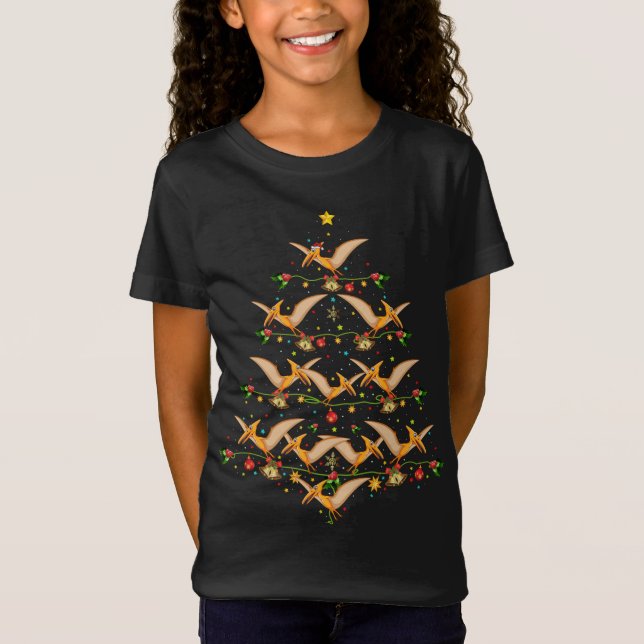 Pterodactyl Julafton Träd Gift Santa Hat Pterodact T Shirt (Framsida)