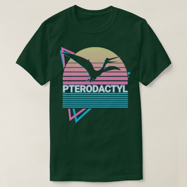 Pterodactyl Pterosaur Dinosaur Retro T Shirt (Design framsida)