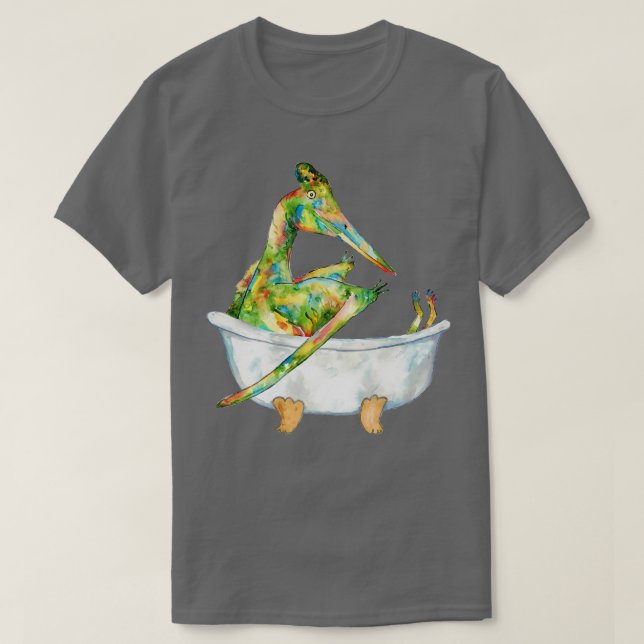 Pterodactyl som tar badkardinosaurilering t shirt (Design framsida)
