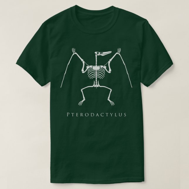 Pterodactylus Skeleton Flies Dinosaur Bones Fläkt  T Shirt (Design framsida)