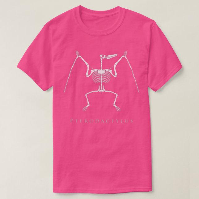 Pterodactylus Skeleton Flies Dinosaur Bones Fläkt  T Shirt (Design framsida)