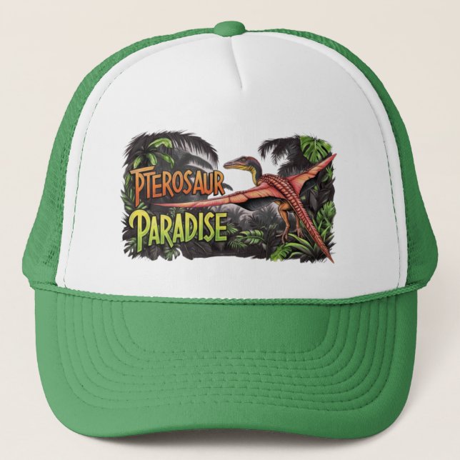 Pterosaur Paradise - Flies Dinosaur Jungle Scene Keps (Framsida)