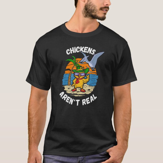 Pterosaurier Flygande Kycklingar Är Inte Riktiga T Shirt (Framsida)