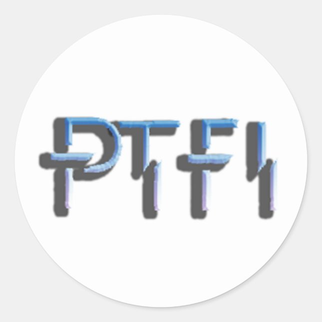 PTFI Sticker Runt Klistermärke (Framsida)