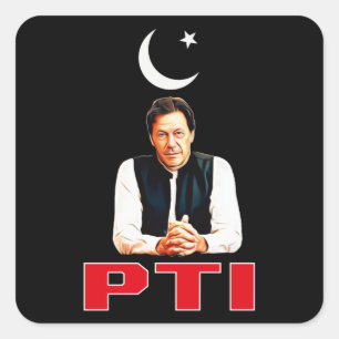 PTI Pakistani Party Support Imran Khan Fyrkantigt Klistermärke